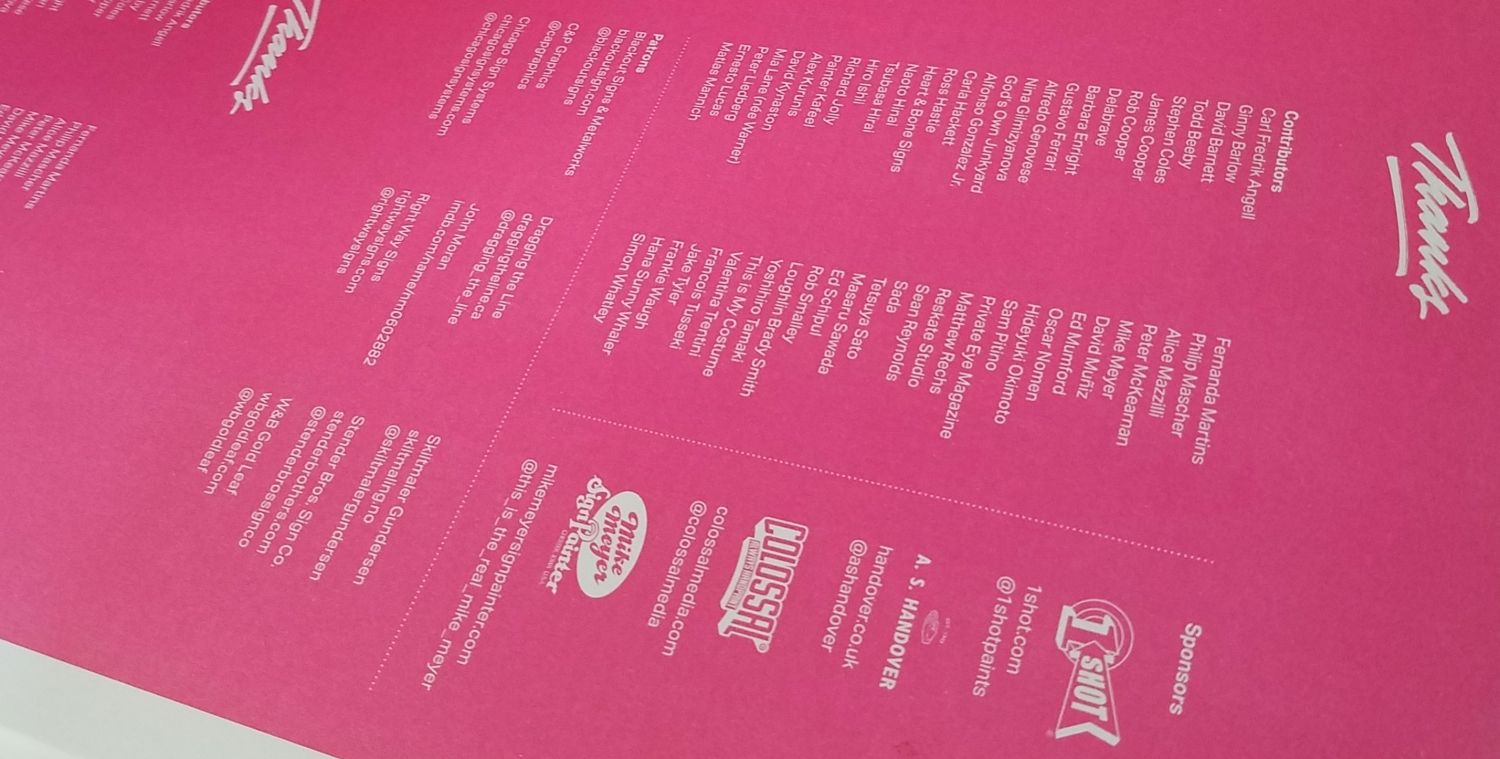 White text printed on a pink background.