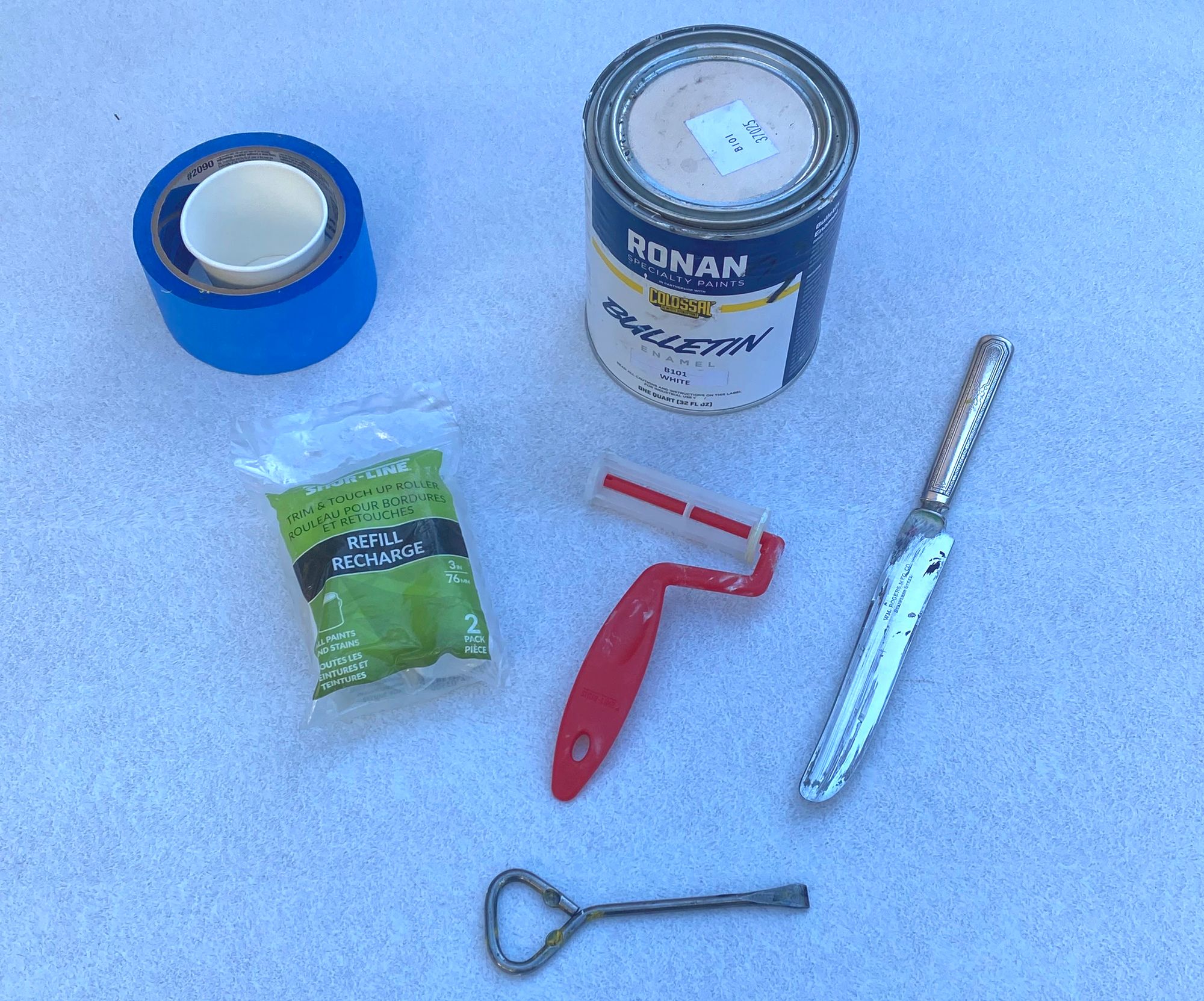 Painting materials on a surface.