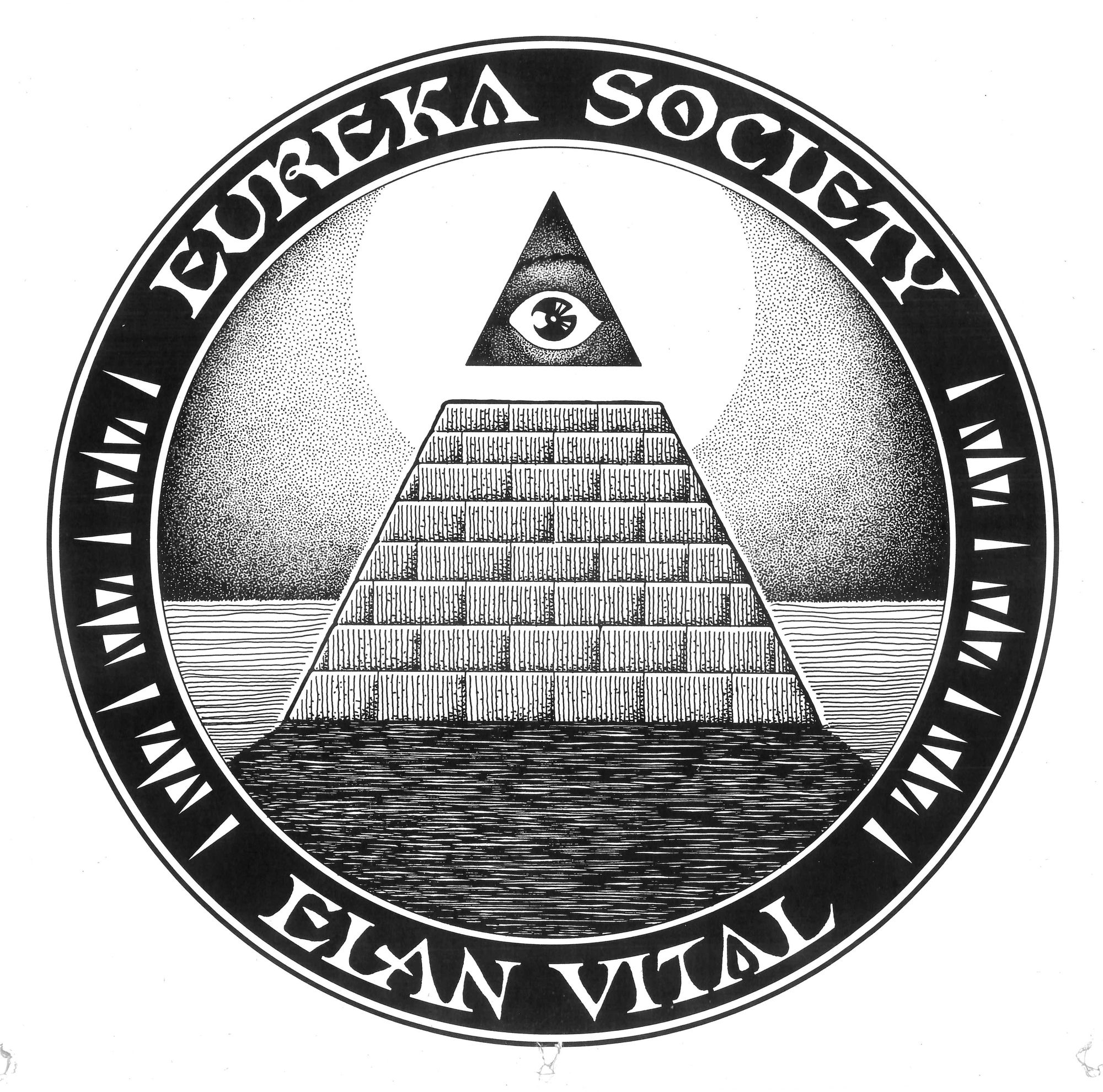 Hand-drawn and lettered roundel for the Eureka Society.