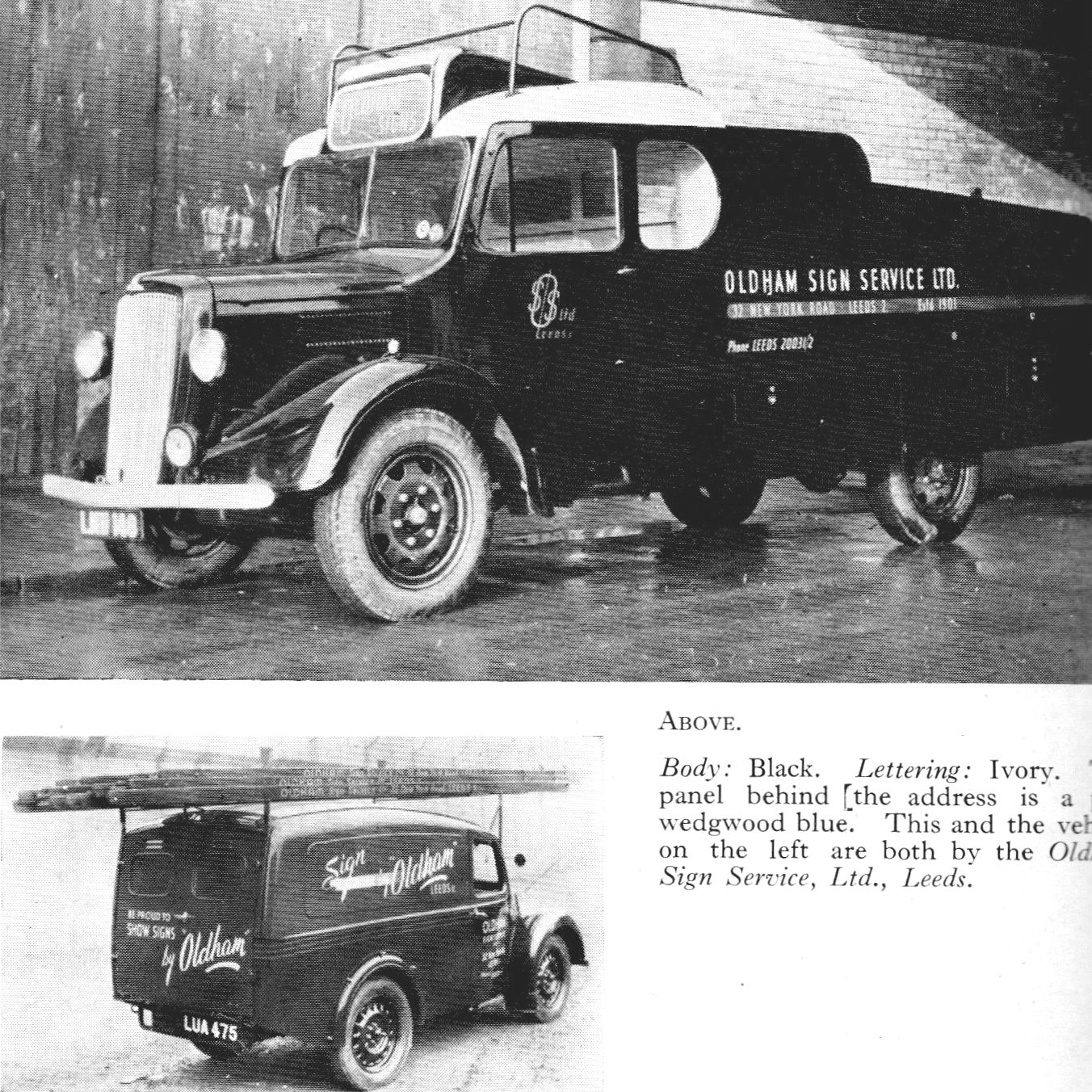 Page from a book showing hand-painted vehicles.