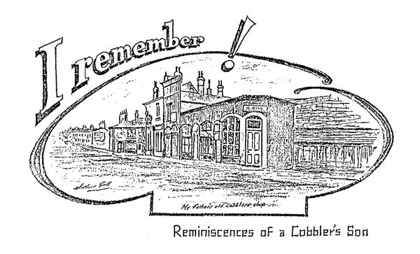 Illustration of street scene with lettering for the book's name.