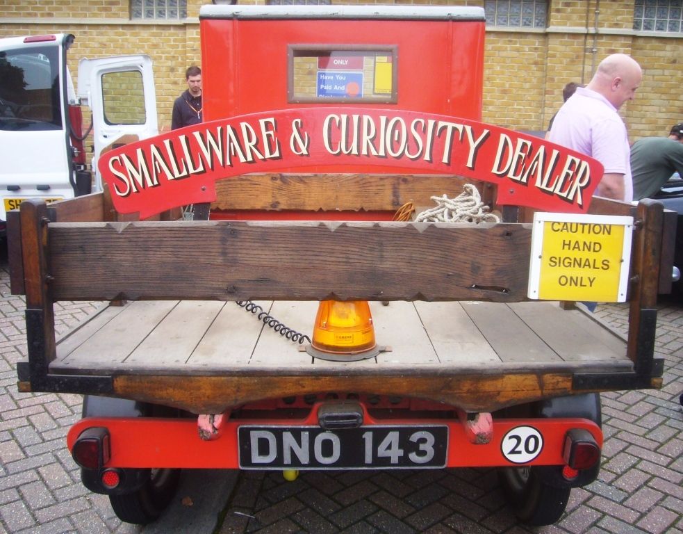 Back of the truck, ‘hand signals only’.