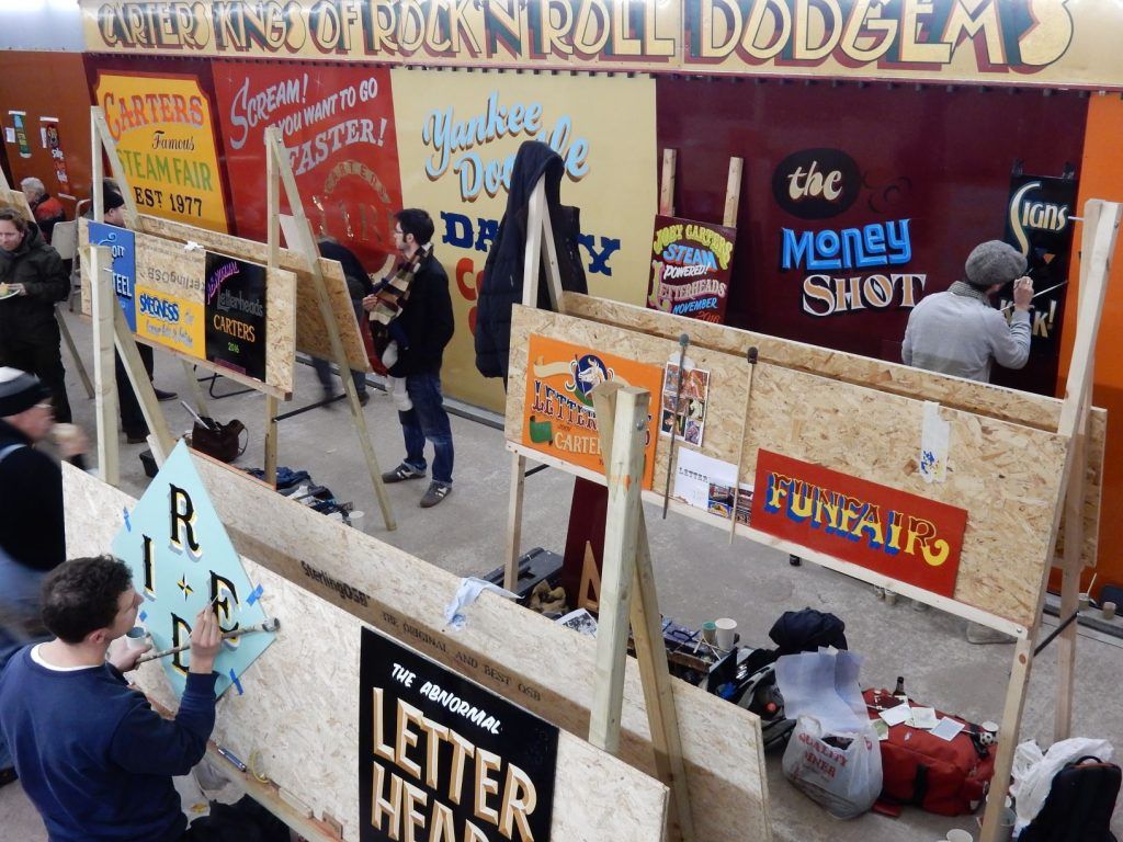 Easels ahoy in one of Joby’s sheds