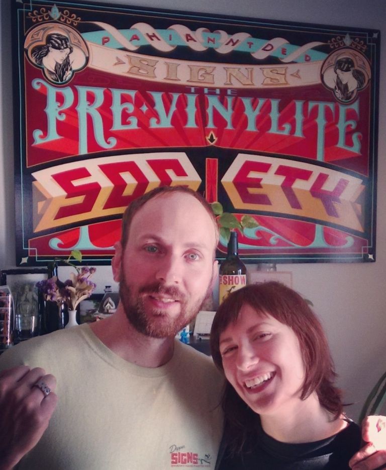 I got to hang out with Josh Luke and Meredith Kasabian of Best Dressed Signs, and founders of the Pre-Vinylite Society.