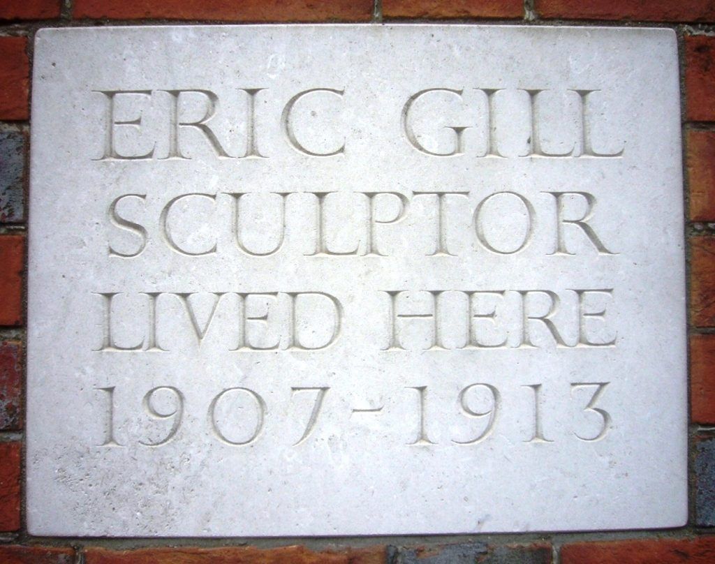 Plaque at the former home of Eric Gill