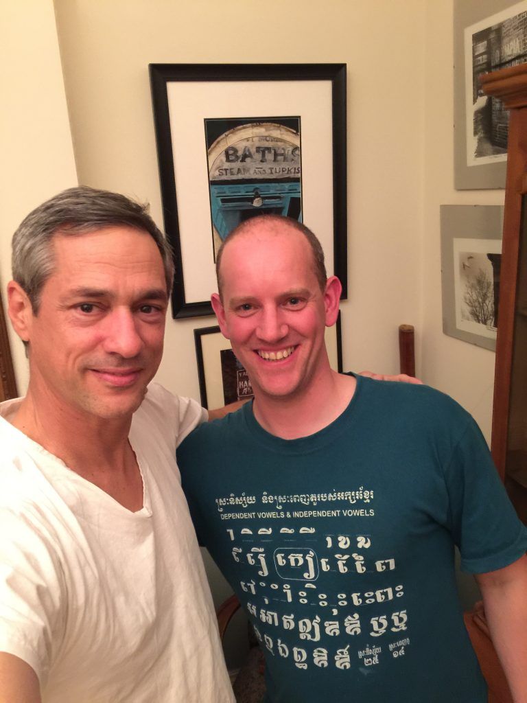 I got to meet Frank Jump, author of Fading Ads of New York City. Here we’re at his house in front of a watercolour by Sandra Walker, of one of his many photos.