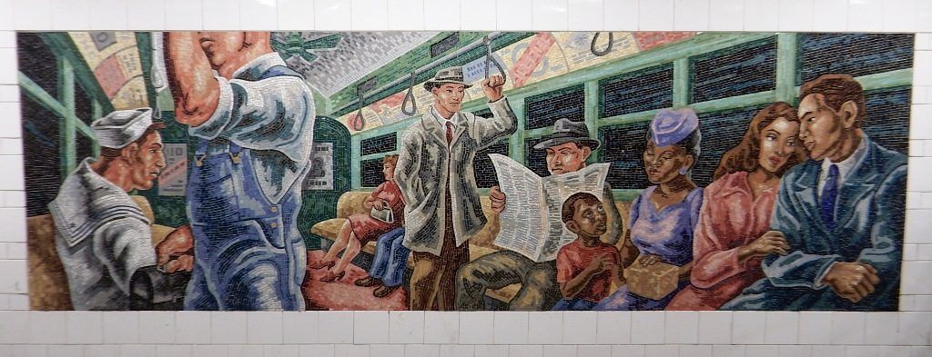 ‘Meta’ mosaic, on the New York Subway system, depicting the New York Subway system.