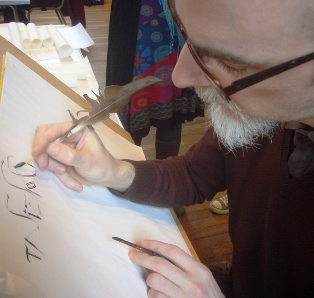 Demonstration of working with a quill by Gareth Colgan
