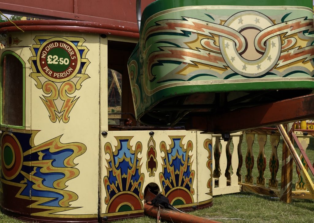 Details of hand-painted fairground art.