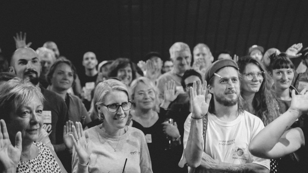 Mark Oatis led the ‘oath’ which all the letterheads swore at the opening reception.