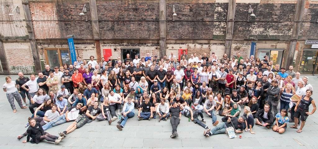 Cheese! Group photo outside our wonderful venue at the Bargehouse, OXO Tower Wharf.