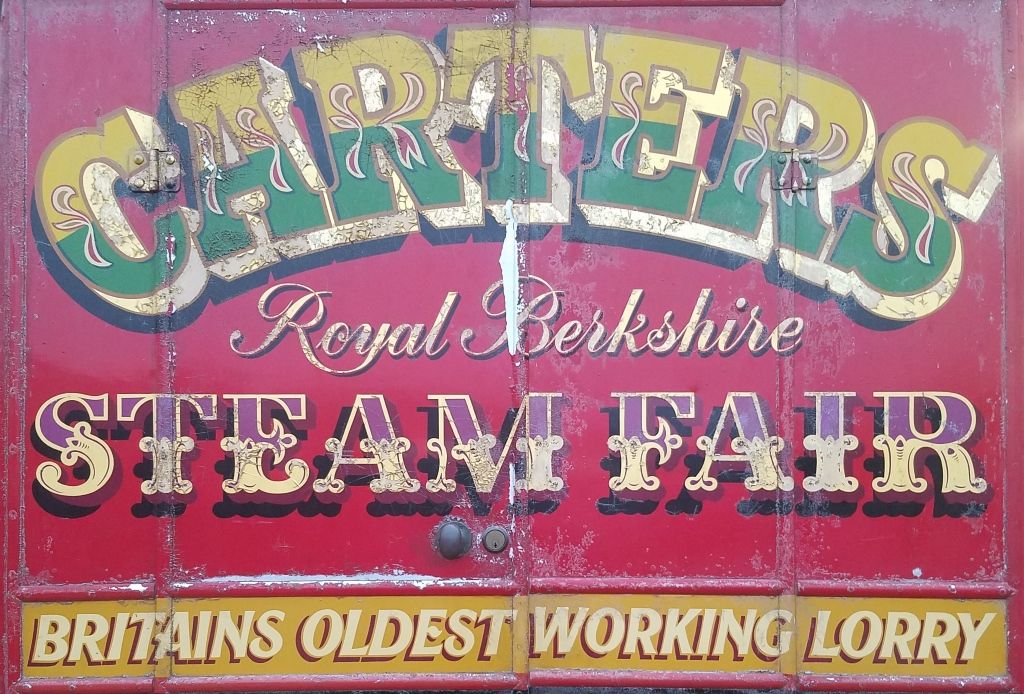 This ageing piece of lettering adorns the back of one of the fair’s many vehicles, which was co-opted to be the bar at the meet.