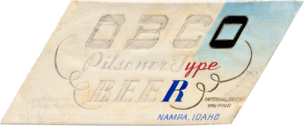 Lehmann Printing, label comp for OBCO Pilsener Type Beer (half pencil sketch), ca. 1930.