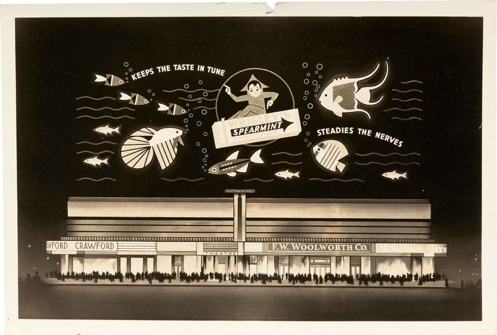 Dorothy Shepard, billboard design for Wrigley’s Spearmint gum, 1939.
