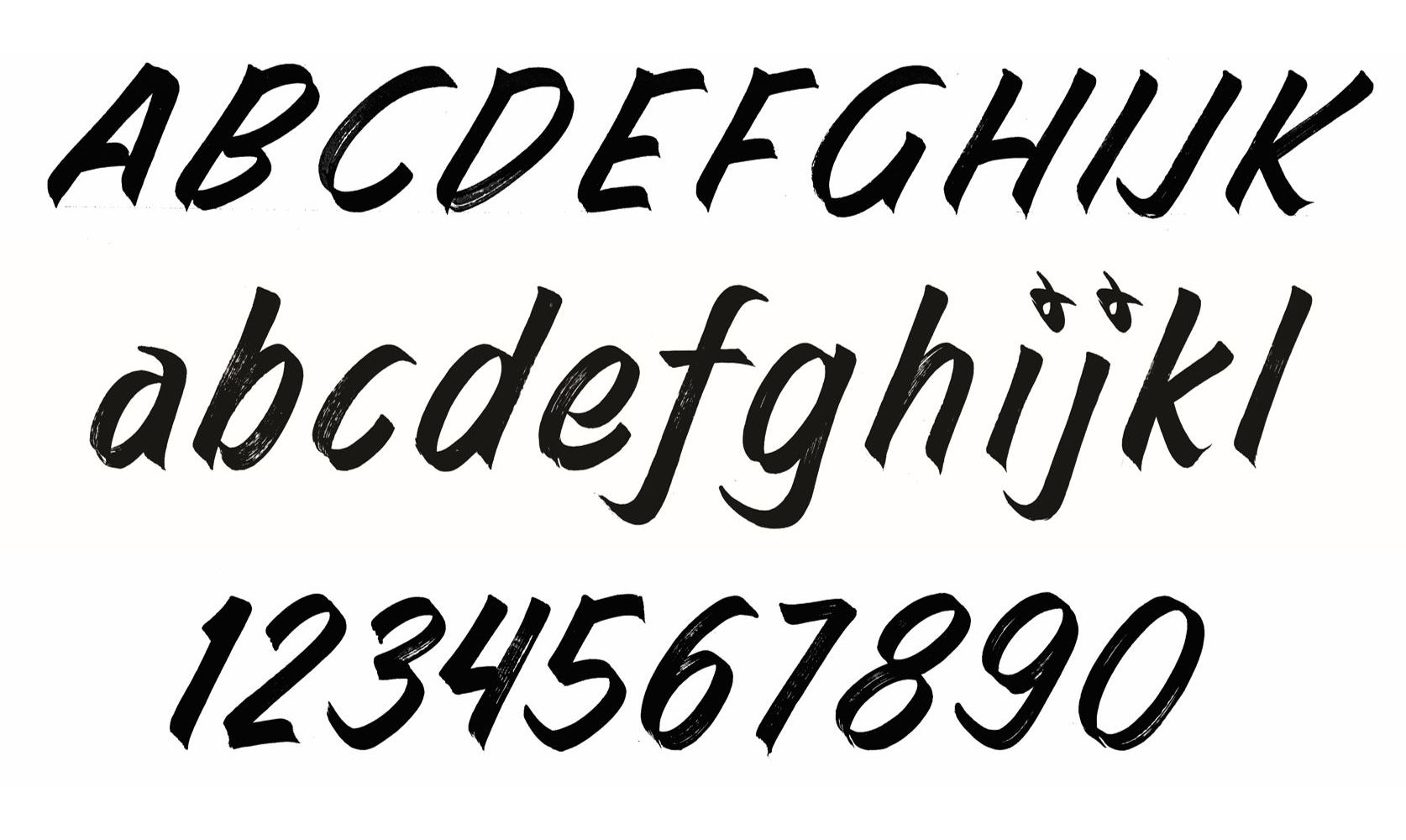 Casual alphabet samples.