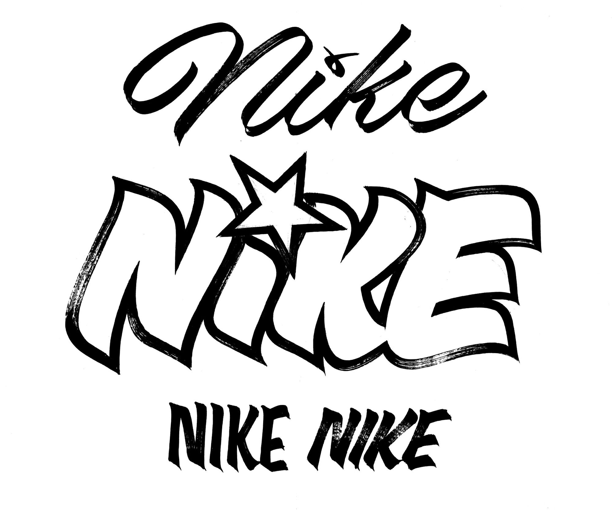 How to draw Nike Graffiti Logo (Simple Letters) 