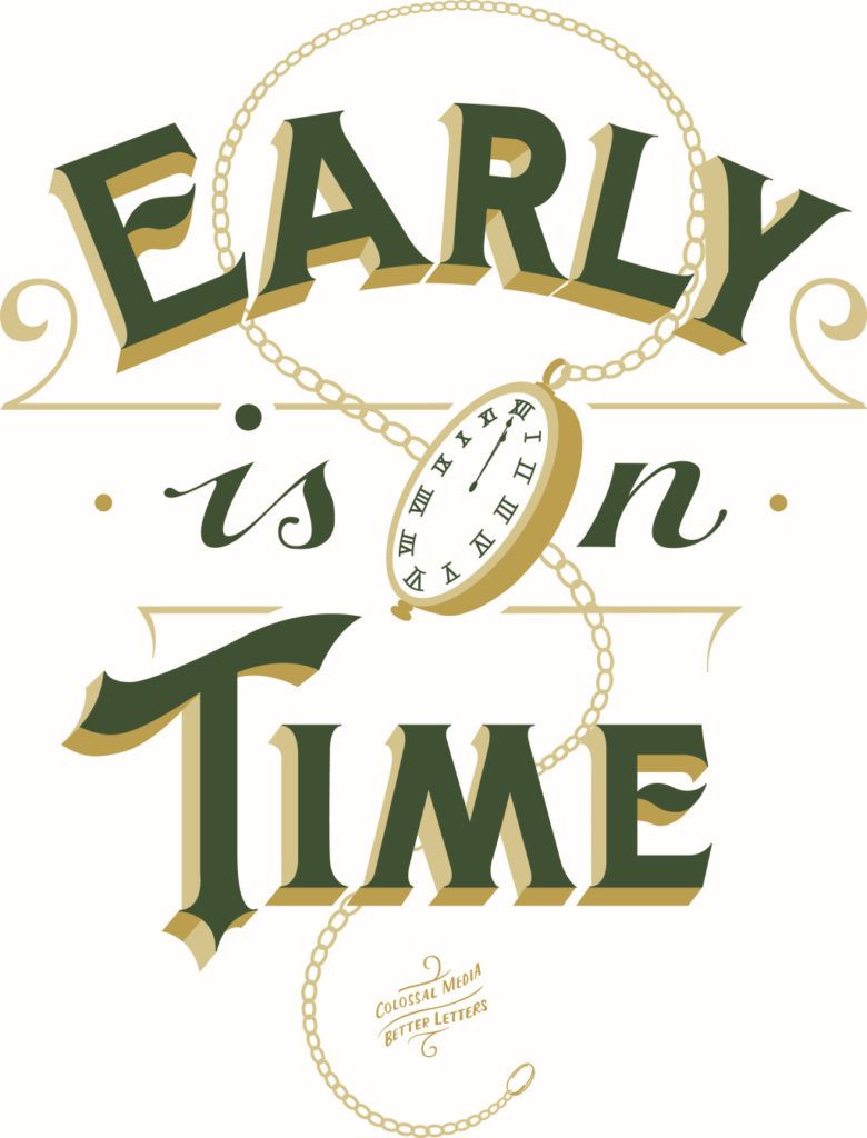 ‘Early is on Time’ vectorised artwork.